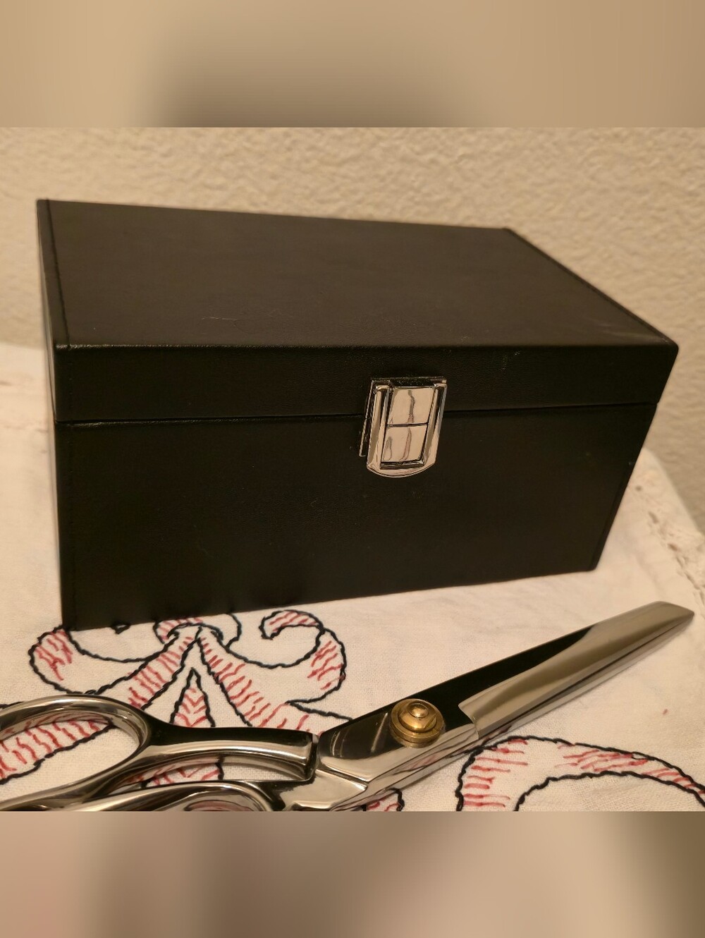 Black Jewelry or Accessory Box with Silver Latch